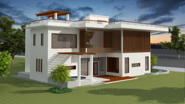 4 Bedrooms House Plan 13.5x19.8m - Image 2
