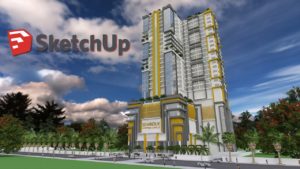 Sketchup Modeling 32 Level Apartment Building