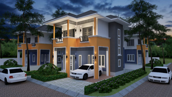 Sketchup 2 Story Home Plan 6x9.5m with 3 Bedrooms