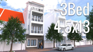 3 Bedrooms Narrow House 4.5x13m