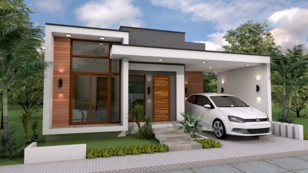 Sketchup 3 Bedrooms Home Plan 10x12m - Image 3