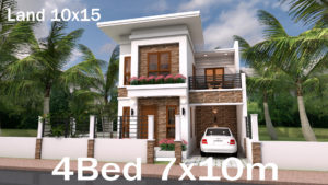Home Plan 7x10 Meter 4 Bedrooms