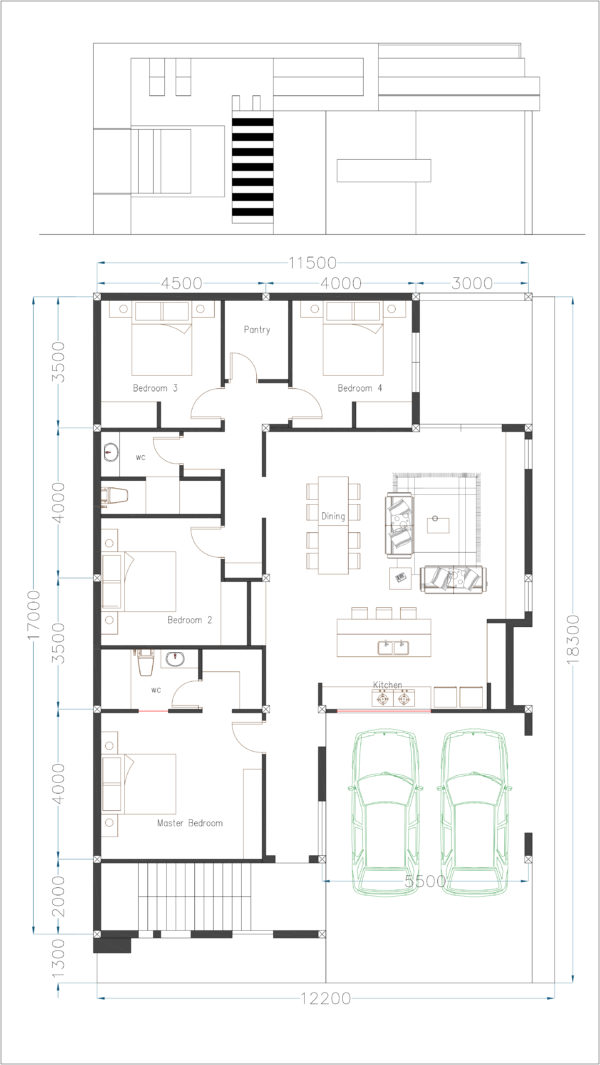 Sketchup Home Design 40x60 - Image 3