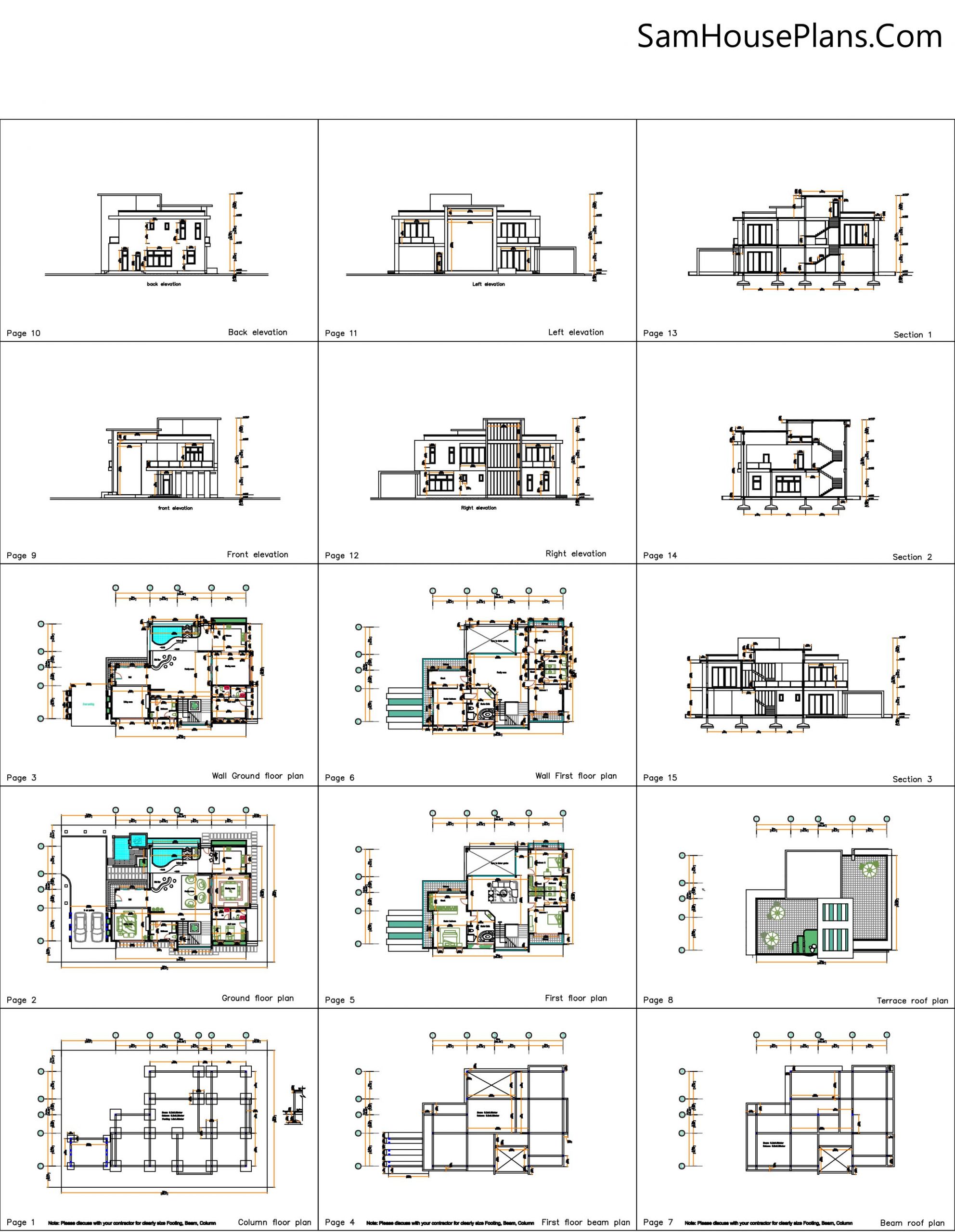 4 Bedroom Home Plan 13.8x19m all