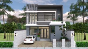 3 bedroom modern home plan 9x9m