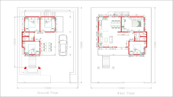 5 Bedrooms Home Design Plan 9x10m - Image 2