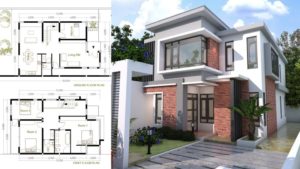 4 Bedroom Modern Home Plan Size 8x12m
