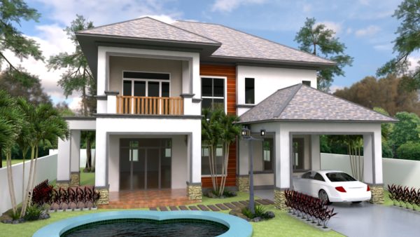 3 Bedrooms Villa Plan 13.7x19m