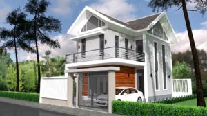 Sketchup Home Design Plan 6.5x9m with 2 Bedrooms