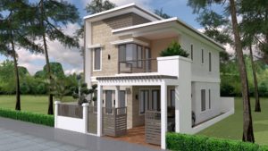 Home Design Plan 7x12m with 4 Bedrooms Plot 8x15