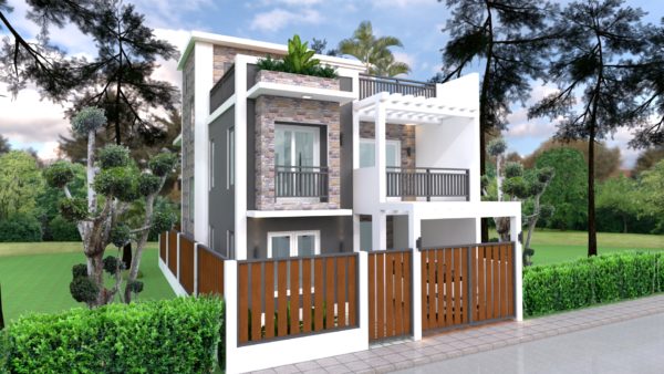 Home Design Plan 7x11m Plot 8x15 with 4 Bedrooms - Image 2