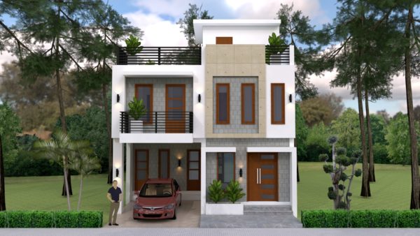 Home Design Plan 8x11m with 3 Bedrooms - Image 2
