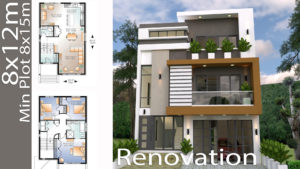Renovation Home Design Plan 8x12m