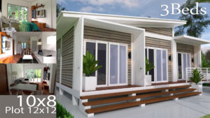 Home Design Plan 10X8M 3 Bedrooms with Interior Design