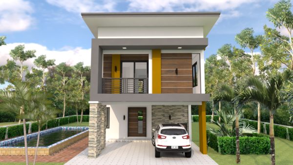 Small Home Design Plan 6x11m with 3 Bedrooms - Image 2