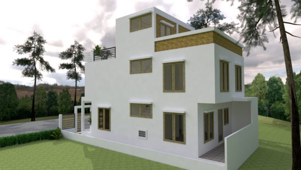 SketchUp Home Design Plan 7x15m with 3 Bedrooms - Image 4