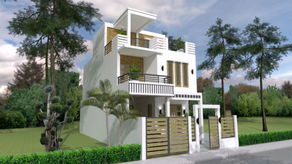 SketchUp Home Design Plan 7x15m with 3 Bedrooms - Image 5