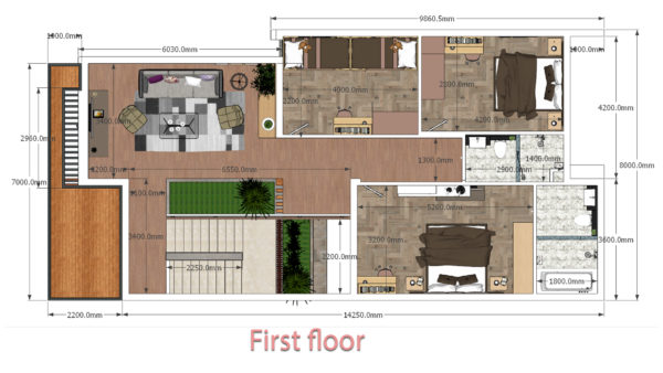Interior Design Home Plan 8x20m Walk Through with Full Plan 4Beds - Image 2