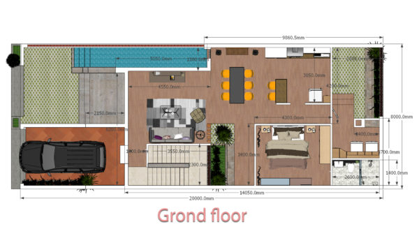 Interior Design Home Plan 8x20m Walk Through with Full Plan 4Beds - Image 3