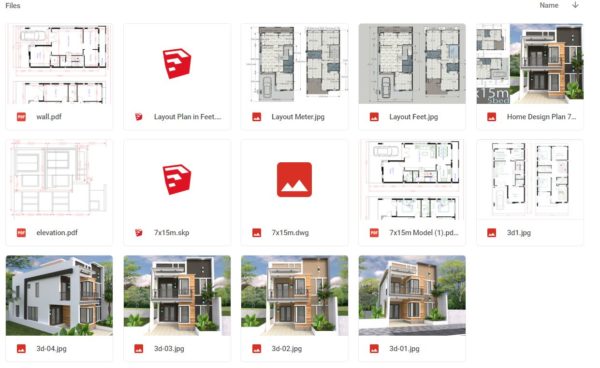 Home Design Plan 7x15m with 4 Bedrooms - Image 2