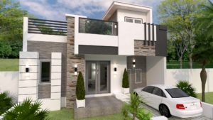 Home Design Plan 9x12m with 2 Bedrooms
