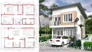 Simple Home Design Plan 6x9m with 3 Bedrooms