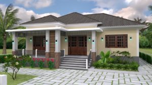 Interior Design Plan 12x11m with Full Plan 3Beds