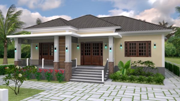 Interior Design Plan 12x11m with Full Plan 3Beds