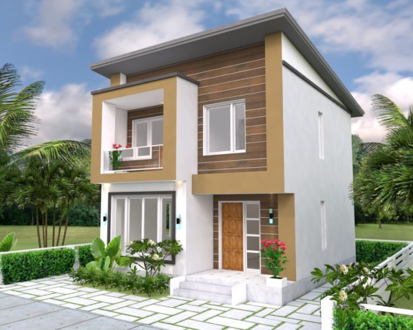 Home Design Plan 6.5x7.5M 2 Bedrooms A2