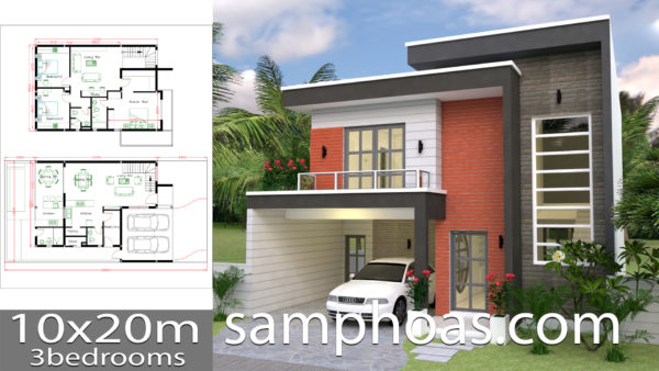 House Plans Plot 10x20m With 3 Bedrooms