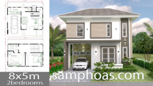 Home Plan 8x5m with 2 bedrooms